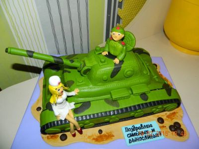 Лот: 6051434. Фото: 1. ТОРТ ТАНК С Медсестрой. Торты, пирожные