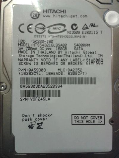 Лот: 3773837. Фото: 1. Жесткий диск Hitachi. Жёсткие диски (HDD)