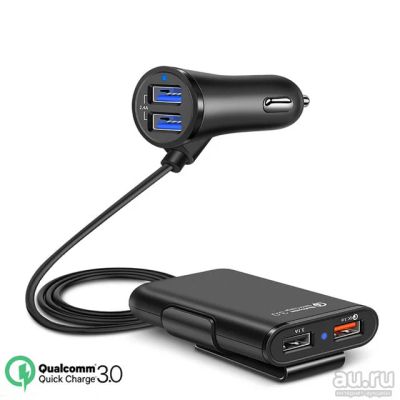 Лот: 14977032. Фото: 1. авто-зарядка 36W8A 4USB QC3.0... Зарядные устройства, блоки питания, адаптеры сетевые для смартфонов