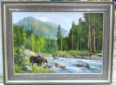 Лот: 15772343. Фото: 1. Картина "Лето" [85х65] (Автор... Картины, гравюры