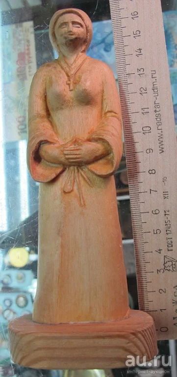 Лот: 13753619. Фото: 1. деревянная статуэтка Девушка с... Предметы интерьера и быта