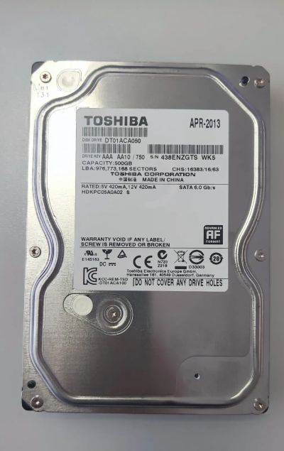 Лот: 21180376. Фото: 1. HDD Жесткий диск Toshiba DT01ACA050... Жёсткие диски