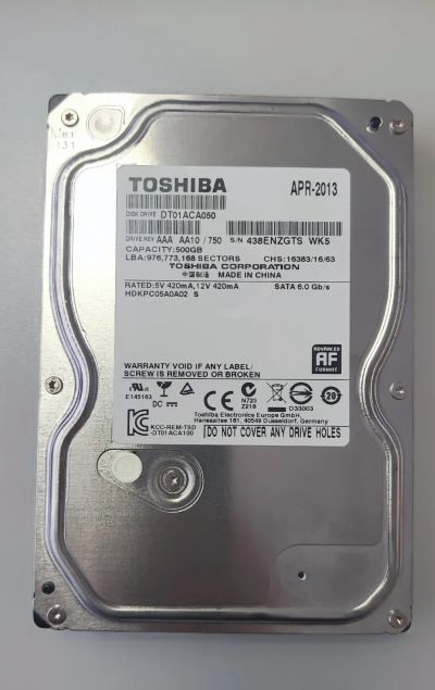 Лот: 21180376. Фото: 1. HDD Жесткий диск Toshiba DT01ACA050... Жёсткие диски (HDD)