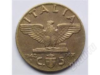 Лот: 148728. Фото: 1. Италия. 5 чентезимо 1942г. (2). Европа