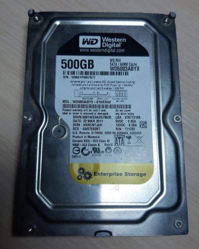 Лот: 17420054. Фото: 1. Жесткий диск Western Digital WD5003ABYX. Жёсткие диски (HDD)