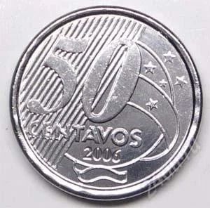Лот: 1588248. Фото: 1. Бразилия. 50 сентаво 2006г. Толстая... Америка