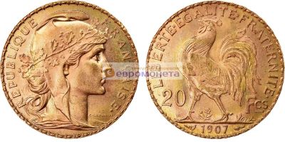 Лот: 19265092. Фото: 1. Франция Третья Республика 20 франков... Европа