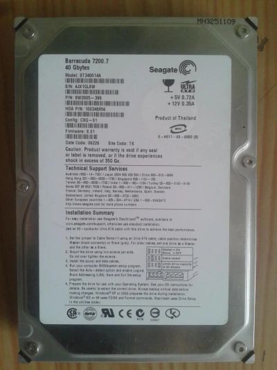 Лот: 5482215. Фото: 1. жесткий на 40 гиг. Жёсткие диски (HDD)