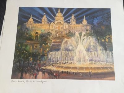 Лот: 9444259. Фото: 1. Картина с видом Барселоны #3. Произведения