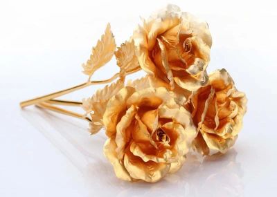 Лот: 6812593. Фото: 1. Золотая роза В подарок любимым... Искусственные и сувенирные цветы