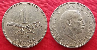 Лот: 24008149. Фото: 1. (№2132/1Б20/LN) 1 крона 1946... Европа