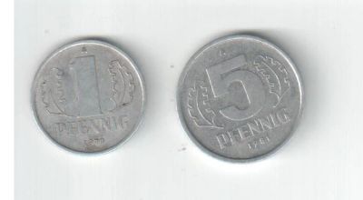 Лот: 2722580. Фото: 1. 2 монетки Германия до евро (ГДР... Германия и Австрия