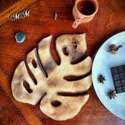 Лот: 14335569. Фото: 1. Подставка под горячее «Лист монстеры... Кухонные аксессуары