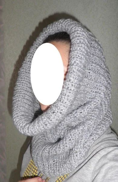 Лот: 2347178. Фото: 1. шарф хомут светло-серый. ручная... Шарфы, платки