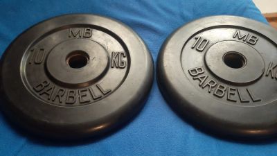 Лот: 15866462. Фото: 1. Диск обрезиненный Barbell MB 10... Штанги, блины