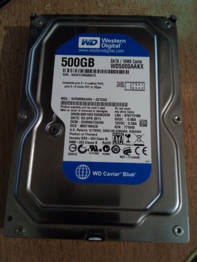 Лот: 21116590. Фото: 1. WD 5000AAKX. Жёсткие диски (HDD)