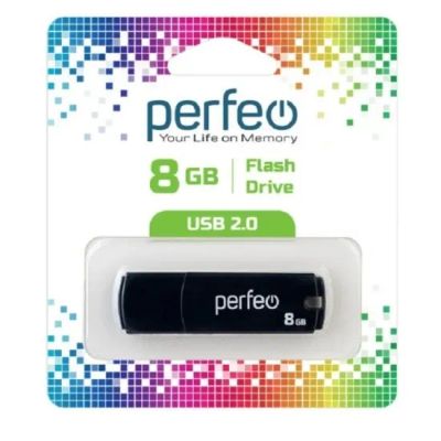 Лот: 22980873. Фото: 1. USB 8Gb PERFEO черный. USB-флеш карты