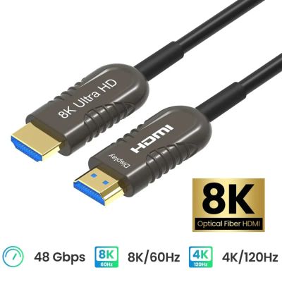 Лот: 19841066. Фото: 1. Оптический кабель HDMI 2,1 - 48... Шлейфы, кабели, переходники