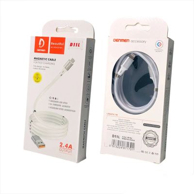 Лот: 22146296. Фото: 1. КАБЕЛЬ DENMEN D11L LIGHTNING WHITE... Дата-кабели, переходники