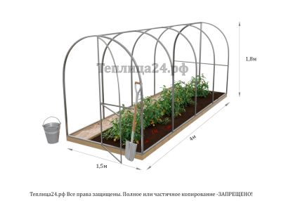 Лот: 16428652. Фото: 1. Теплица «Огуречник» 1,5х4 метра... Теплицы