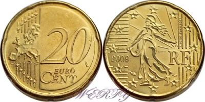 Лот: 4080878. Фото: 1. Франция. 20 евроцентов, в наличии... Европа