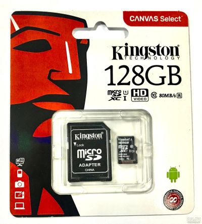 Лот: 15328999. Фото: 1. Карта Памяти MicroSD 128GB Kingston... USB-флеш карты