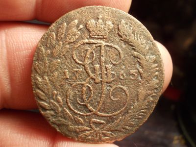 Лот: 15586591. Фото: 1. Редкие 2 копейки 1765 года, ММ... Россия до 1917 года