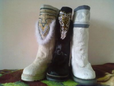 Лот: 3527537. Фото: 1. Унты женские из Якутии натуральные... Угги, унты, валенки