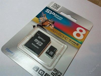 Лот: 1164345. Фото: 1. MicroSD/ SDHC 8 GB Карта памяти... Карты памяти