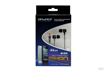 Лот: 12732056. Фото: 1. Наушники Awei Q35 1.2м 3pin Jack3... Наушники, гарнитуры