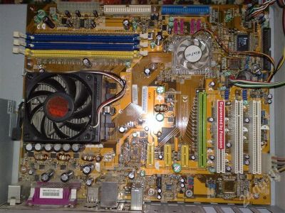 Лот: 269102. Фото: 1. мать nVidia NF4, проц Athlon-64... Материнские платы