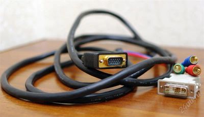 Лот: 1991516. Фото: 1. Кабель VGA RGB to 3 RCA COMPONENT. Провода, кабели