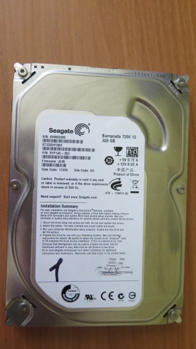 Лот: 17862824. Фото: 1. Жесткий диск Seagate ST3320413AS... Жёсткие диски