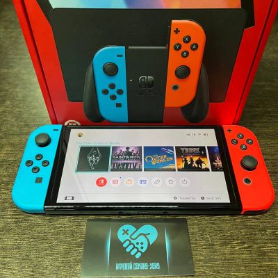 Лот: 21394104. Фото: 1. Новый Nintendo Switch OLED + 7... Игровые приставки, консоли