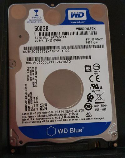 Лот: 19447782. Фото: 1. Жёсткий диск WD Blue 500Gb 2.5. Жёсткие диски (HDD)