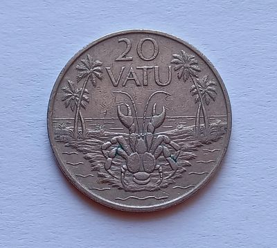 Лот: 20337029. Фото: 1. Вануату. 20 вату 1990. Краб. Австралия и Океания