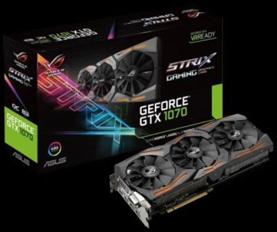 Лот: 10206265. Фото: 1. ASUS GeForce GTX1070 ROG STRIX. Видеокарты