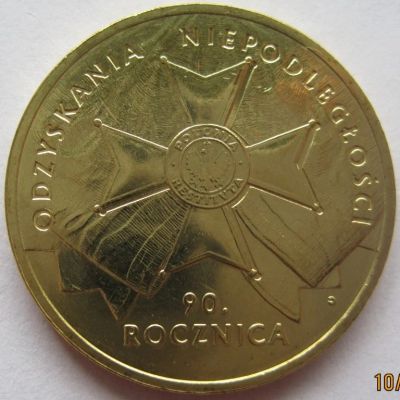 Лот: 7253064. Фото: 1. 2 злотых 2008. 90-летие восстановления... Европа