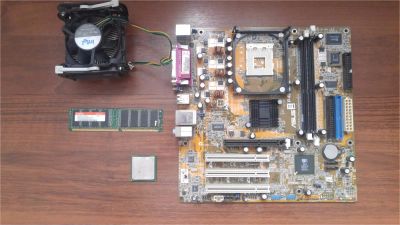 Лот: 6994673. Фото: 1. Мать ASUS P4S800-MX Socket 478... Материнские платы