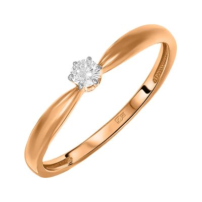 Лот: 23782493. Фото: 1. Кольцо TALANT из золота с бриллиантом. Кольца, перстни