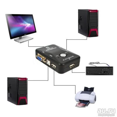 Лот: 9879868. Фото: 1. 2 портовый USB Kvm-переключатель... Другое (аксессуары)