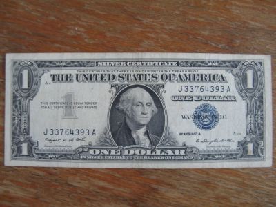 Лот: 16325497. Фото: 1. США 1 доллар 1957 года. Серебряный... Америка