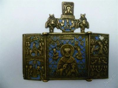 Лот: 2339690. Фото: 1. иконка складень трехстворчатый... Другое (антиквариат)