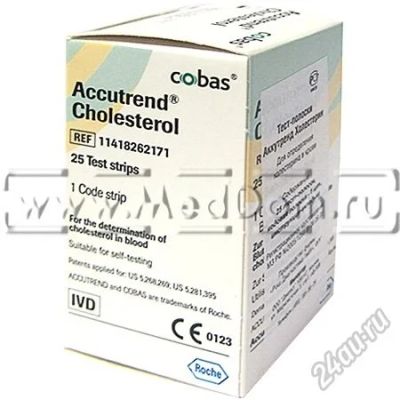 Лот: 5926296. Фото: 1. Тест-полоски Accutrend Cholesterol. Антисептики, защитные средства, медицинские маски