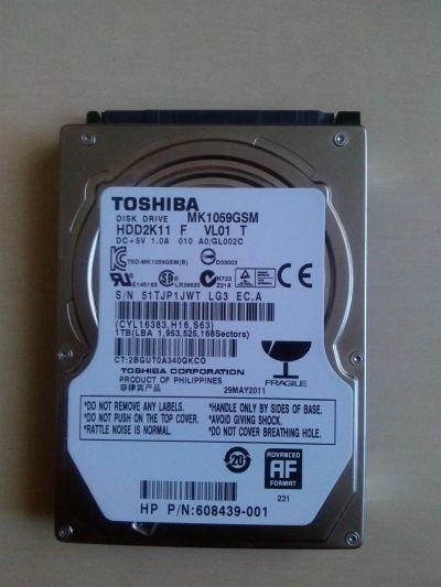 Лот: 2997332. Фото: 1. Жесткий диск Toshiba MK1059GSM. Жёсткие диски (HDD)