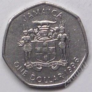 Лот: 1094104. Фото: 1. Ямайка. 1 доллар 1996г. Необычная... Америка