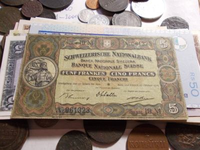Лот: 16543308. Фото: 1. Очень нечастая бона-5 франков... Европа