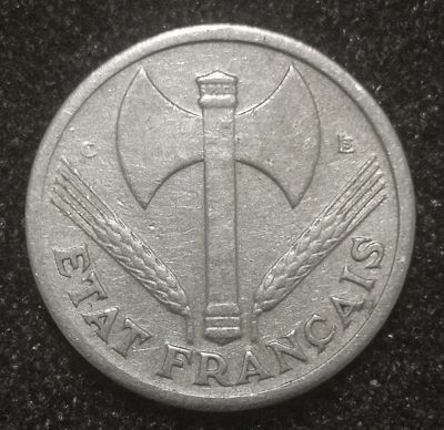 Лот: 23503629. Фото: 1. 1 франк 1944 года. Франция. Режим... Европа