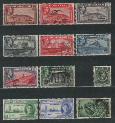 Лот: 25770327. Фото: 1. Брит. Гибралтар 1938-48 KGVII... Марки