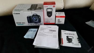 Лот: 5813556. Фото: 1. Canon 60D KIT 18-135 + портретник... Цифровые зеркальные